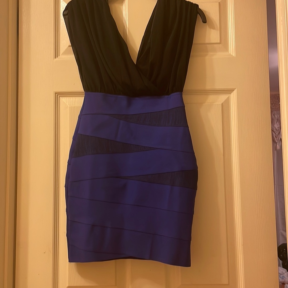 wow couture NEW blue bodycon dress small